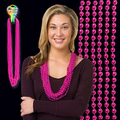 33" Metallic Hot Pink Round Beads Necklace